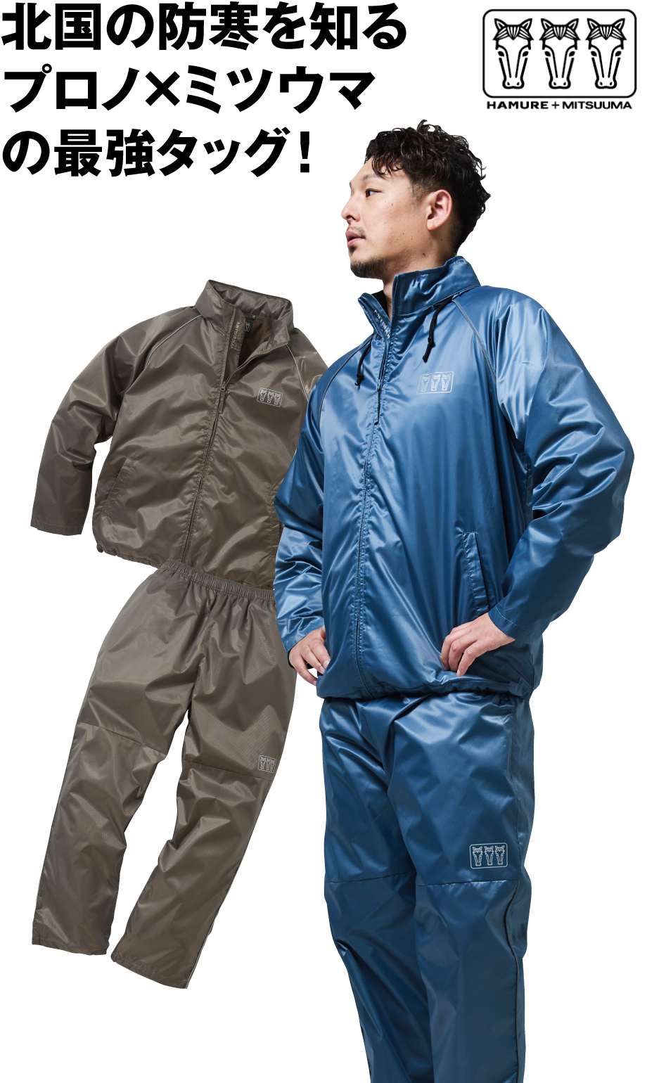 防風撥水ウォームアップスーツ
