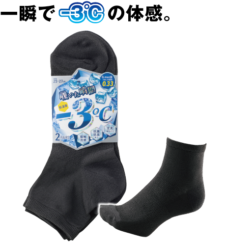 接触冷感－3℃ミドルソックス