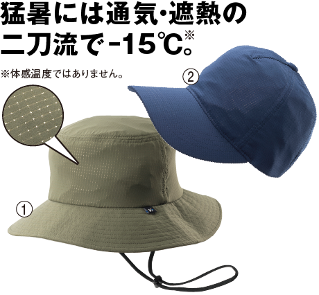 遮熱高通気軽量ハット/遮熱高通気キャップ